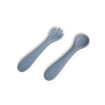 Taiki -  Set cucchiaio e forchetta in silicone cielo
